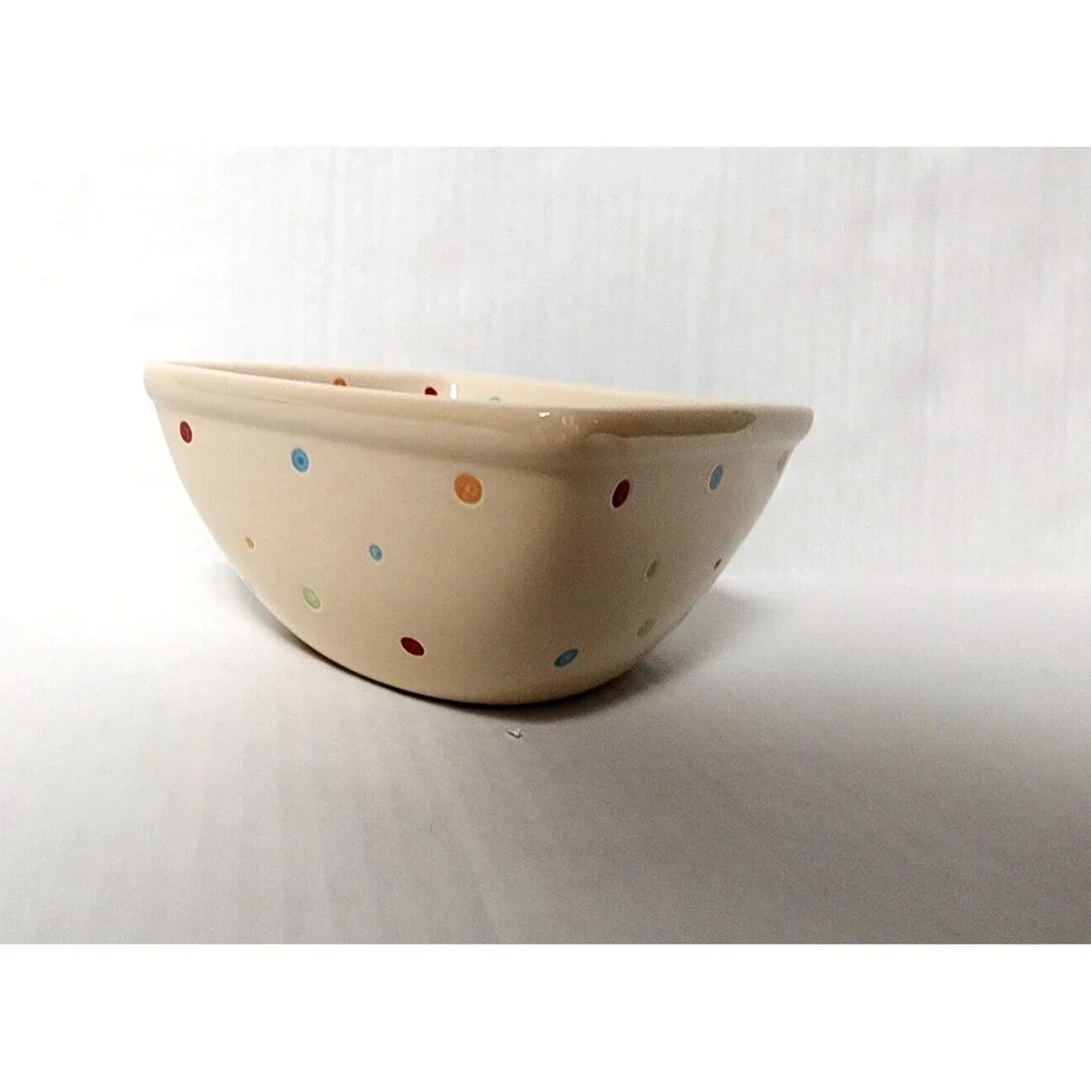 Temp-Tations Polka Dot square mixing bowl 6 7/8